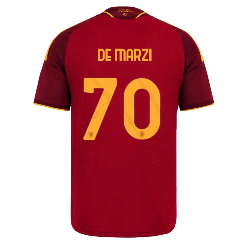 Danxen Børn Giorgio De Marzi #70 Rød Gylden Gul Hjemmebane Spillertrøjer 2026/27 Trøje T-Shirt