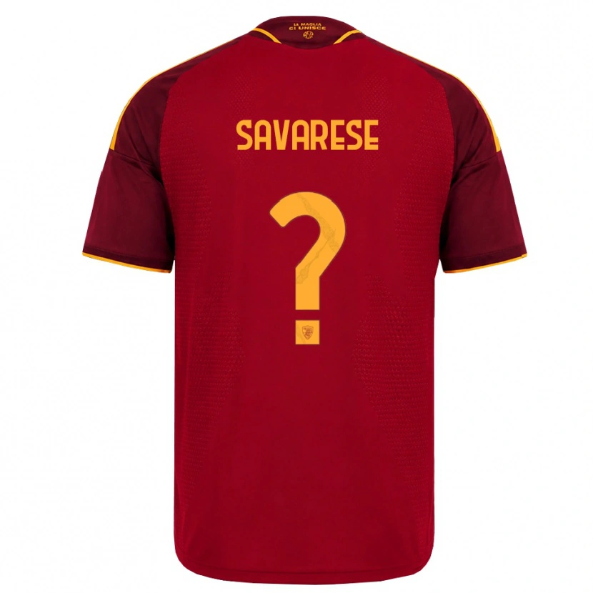 Danxen Børn Bruno Savarese #0 Rød Gylden Gul Hjemmebane Spillertrøjer 2026/27 Trøje T-Shirt