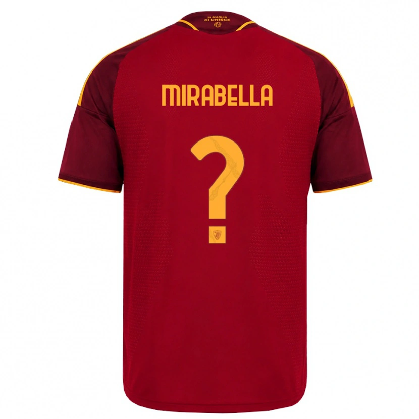 Danxen Børn Mattia Mirabella #0 Rød Gylden Gul Hjemmebane Spillertrøjer 2026/27 Trøje T-Shirt