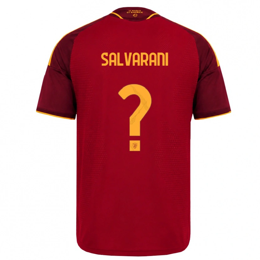 Danxen Børn Mattia Salvarani #0 Rød Gylden Gul Hjemmebane Spillertrøjer 2026/27 Trøje T-Shirt