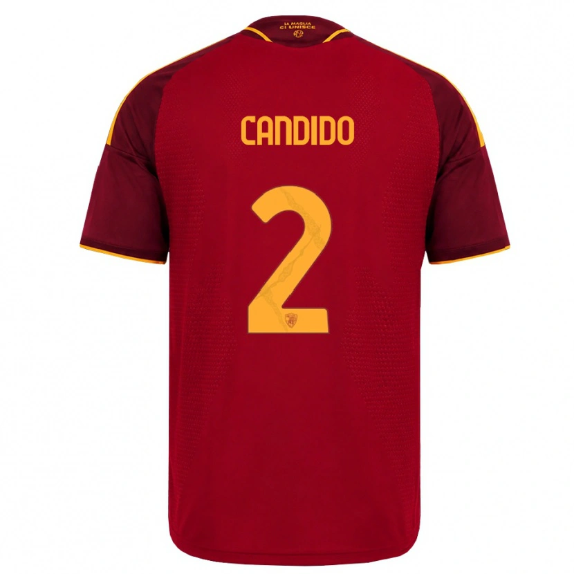 Danxen Børn Gabriele Candido #2 Rød Gylden Gul Hjemmebane Spillertrøjer 2026/27 Trøje T-Shirt