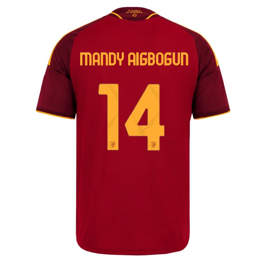 Danxen Børn Eseosa Mandy Aigbogun #14 Rød Gylden Gul Hjemmebane Spillertrøjer 2026/27 Trøje T-Shirt