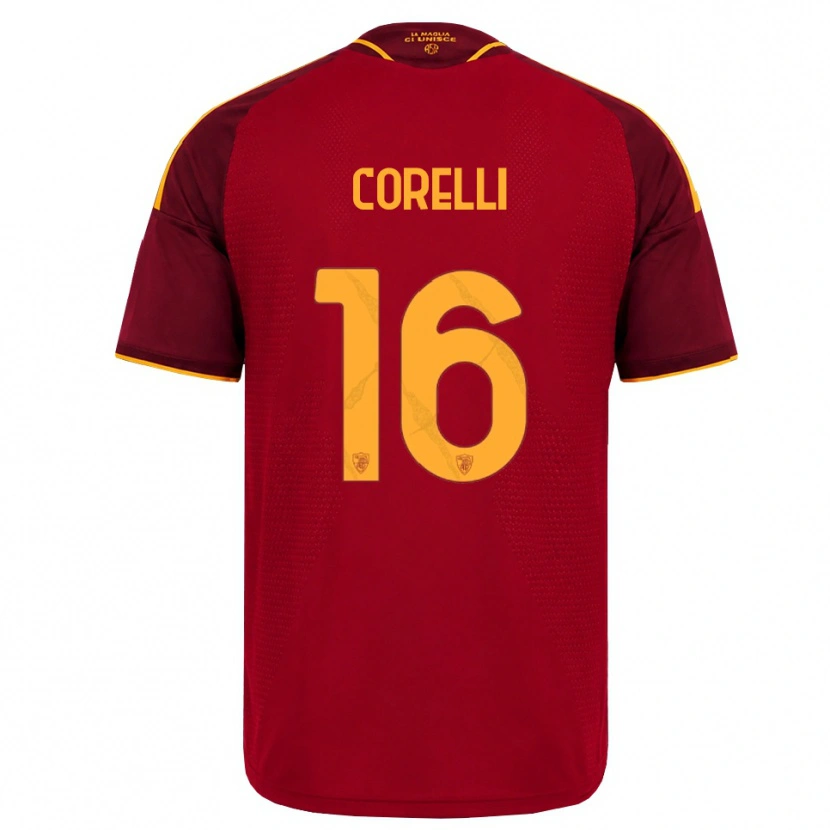 Danxen Børn Alice Corelli #16 Rød Gylden Gul Hjemmebane Spillertrøjer 2026/27 Trøje T-Shirt