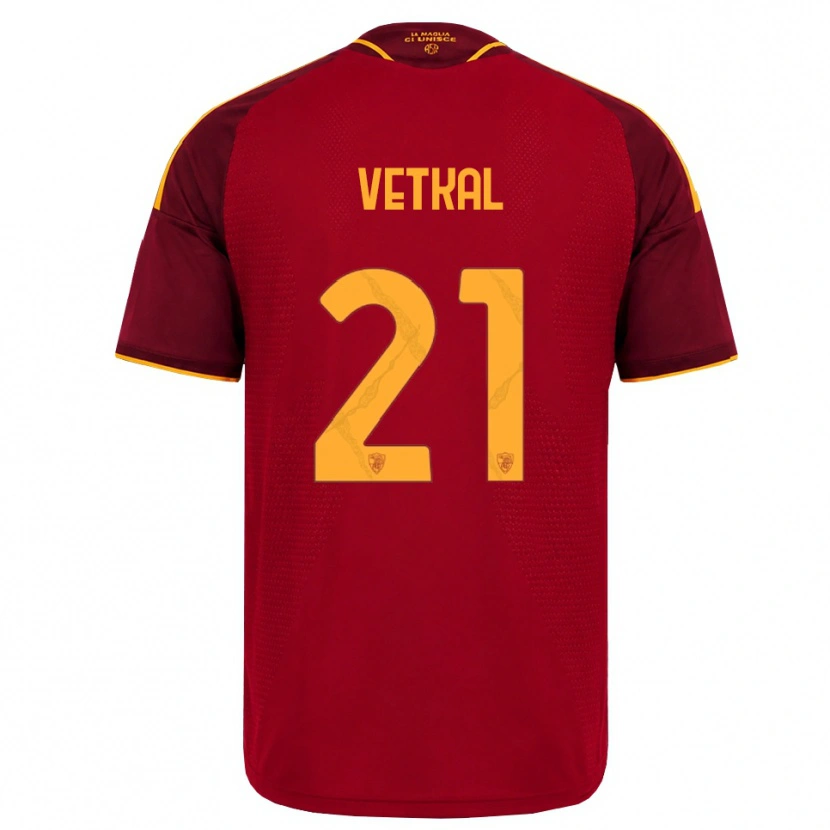 Danxen Børn Martin Vetkal #21 Rød Gylden Gul Hjemmebane Spillertrøjer 2026/27 Trøje T-Shirt