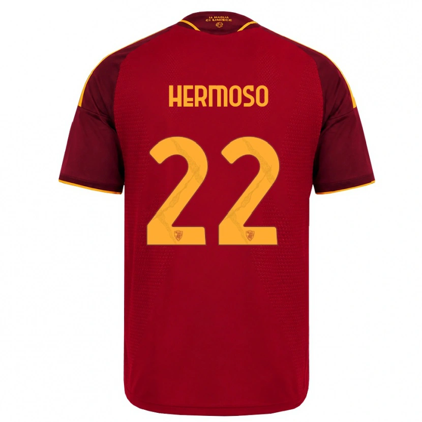 Danxen Børn Mario Hermoso #22 Rød Gylden Gul Hjemmebane Spillertrøjer 2026/27 Trøje T-Shirt
