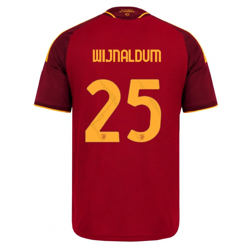 Danxen Børn Georginio Wijnaldum #25 Rød Gylden Gul Hjemmebane Spillertrøjer 2026/27 Trøje T-Shirt