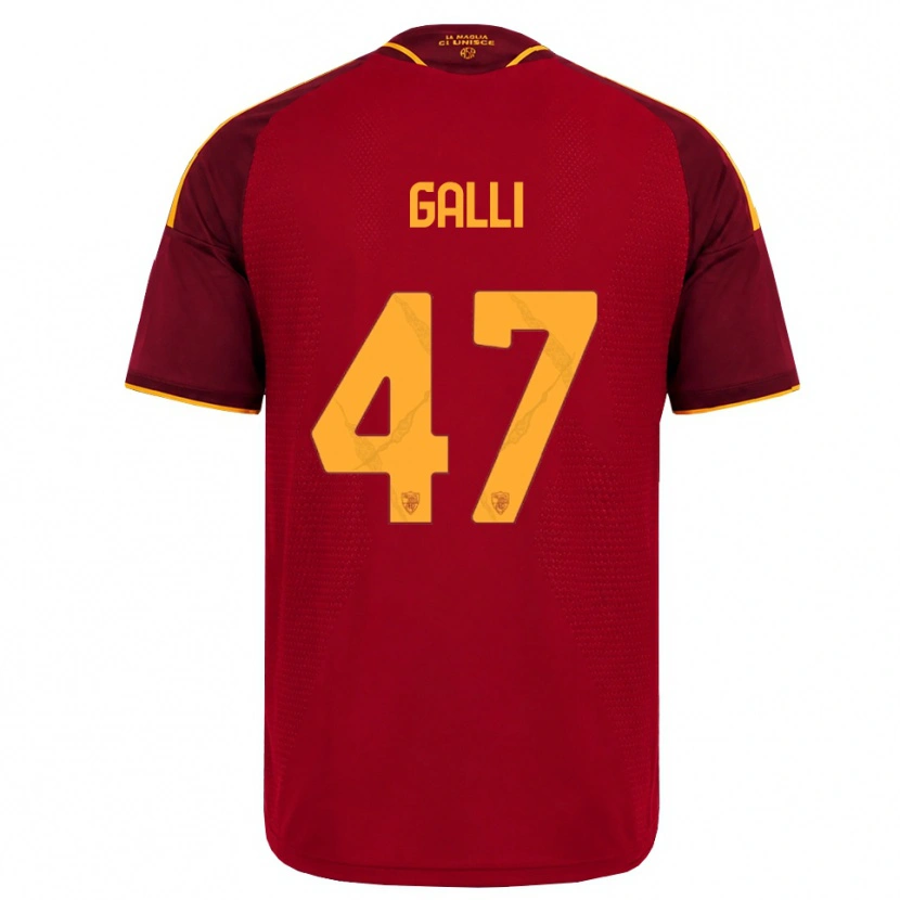 Danxen Børn Giulia Galli #47 Rød Gylden Gul Hjemmebane Spillertrøjer 2026/27 Trøje T-Shirt