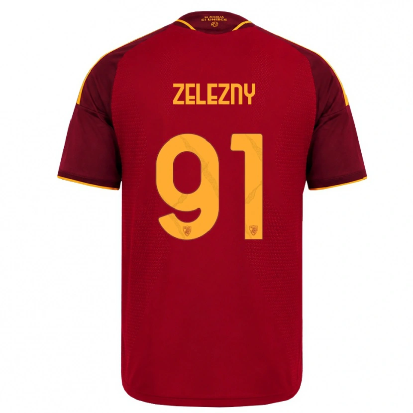 Danxen Børn Radoslaw Zelezny #91 Rød Gylden Gul Hjemmebane Spillertrøjer 2026/27 Trøje T-Shirt