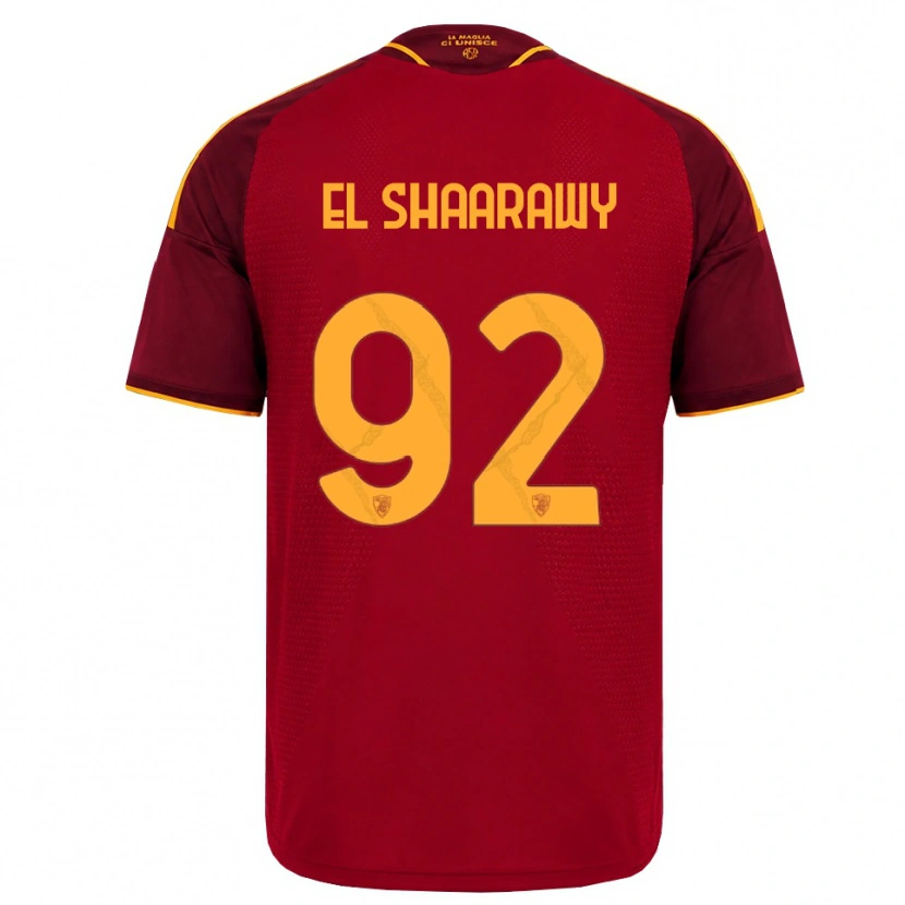 Danxen Børn Stephan El Shaarawy #92 Rød Gylden Gul Hjemmebane Spillertrøjer 2026/27 Trøje T-Shirt