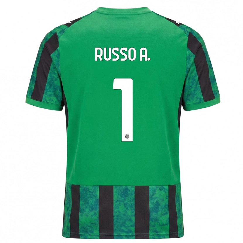 Danxen Børn Alessandro Russo #1 Grøn Sort Hvid Hjemmebane Spillertrøjer 2026/27 Trøje T-Shirt