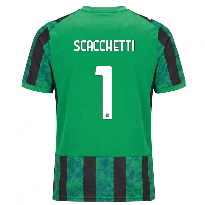 Danxen Børn Alessandro Scacchetti #1 Grøn Sort Hvid Hjemmebane Spillertrøjer 2026/27 Trøje T-Shirt