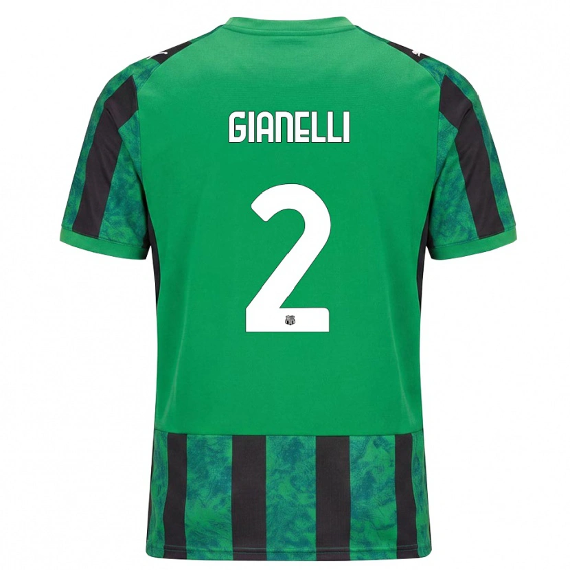 Danxen Børn Christian Gianelli #2 Grøn Sort Hvid Hjemmebane Spillertrøjer 2026/27 Trøje T-Shirt