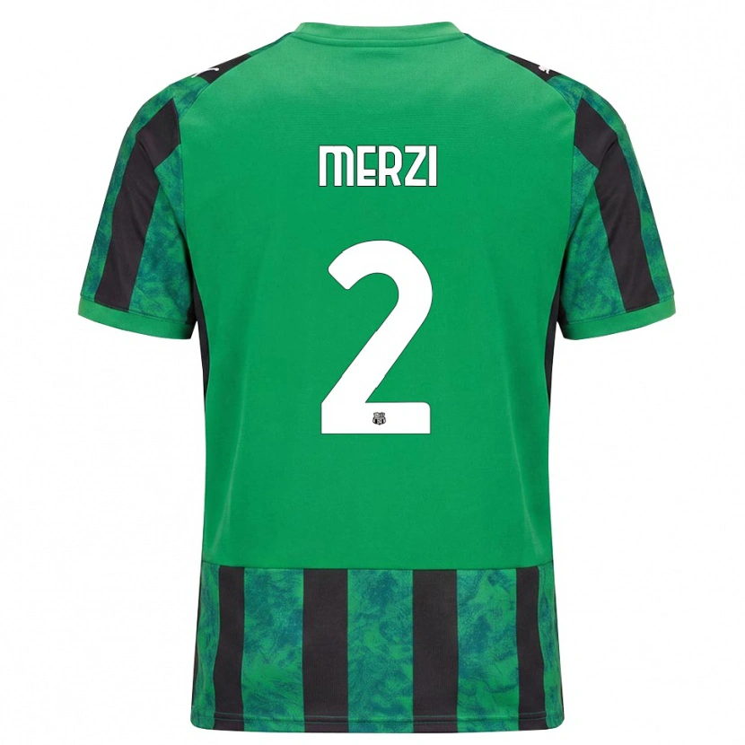 Danxen Børn Matteo Merzi #2 Grøn Sort Hvid Hjemmebane Spillertrøjer 2026/27 Trøje T-Shirt