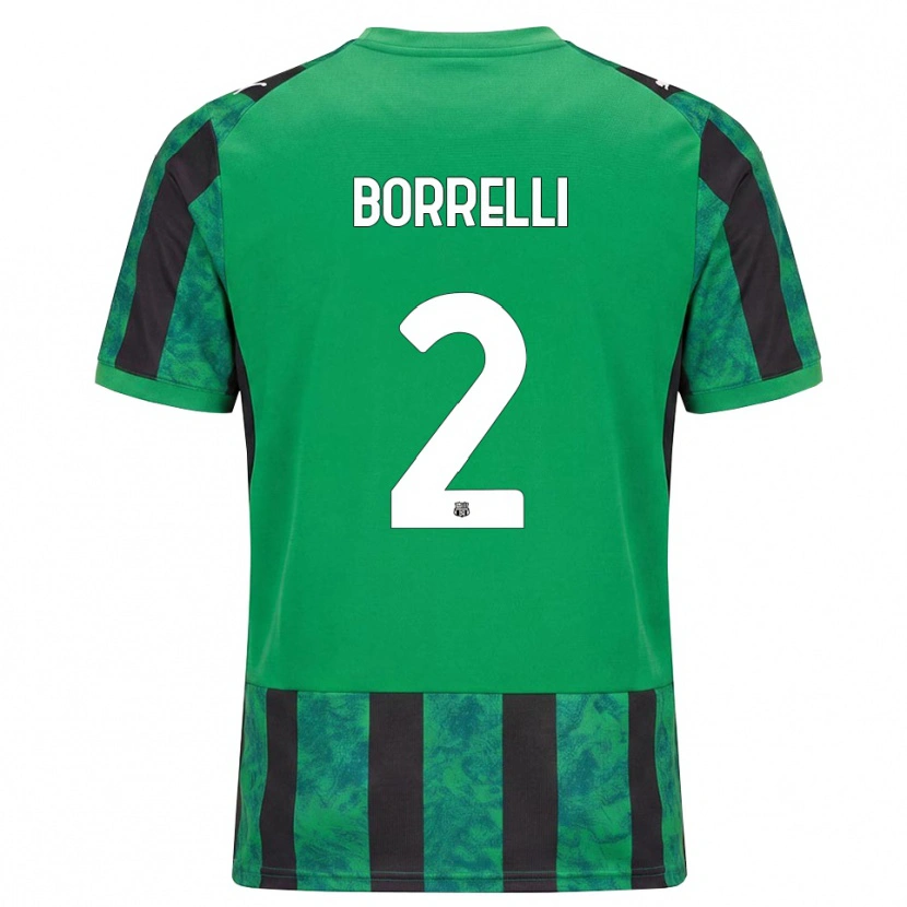 Danxen Børn Michele Borrelli #2 Grøn Sort Hvid Hjemmebane Spillertrøjer 2026/27 Trøje T-Shirt