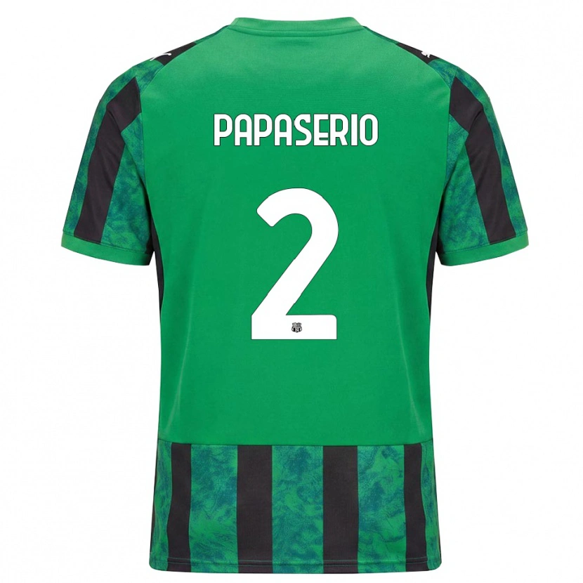 Danxen Børn Gabriele Papaserio #2 Grøn Sort Hvid Hjemmebane Spillertrøjer 2026/27 Trøje T-Shirt