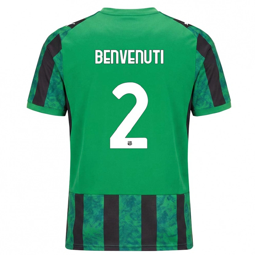 Danxen Børn Giacomo Benvenuti #2 Grøn Sort Hvid Hjemmebane Spillertrøjer 2026/27 Trøje T-Shirt