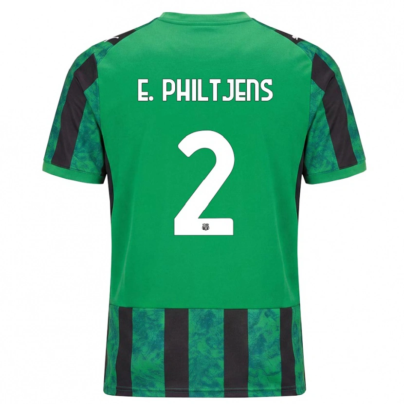Danxen Børn Davina Brigitte E. Philtjens #2 Grøn Sort Hvid Hjemmebane Spillertrøjer 2026/27 Trøje T-Shirt