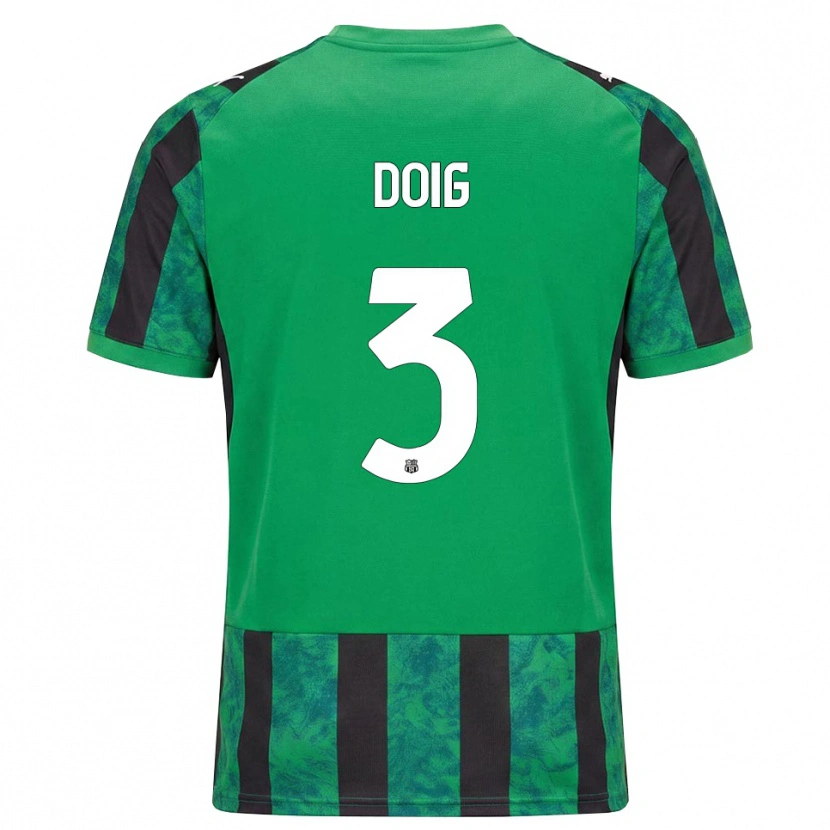 Danxen Børn Josh Doig #3 Grøn Sort Hvid Hjemmebane Spillertrøjer 2026/27 Trøje T-Shirt