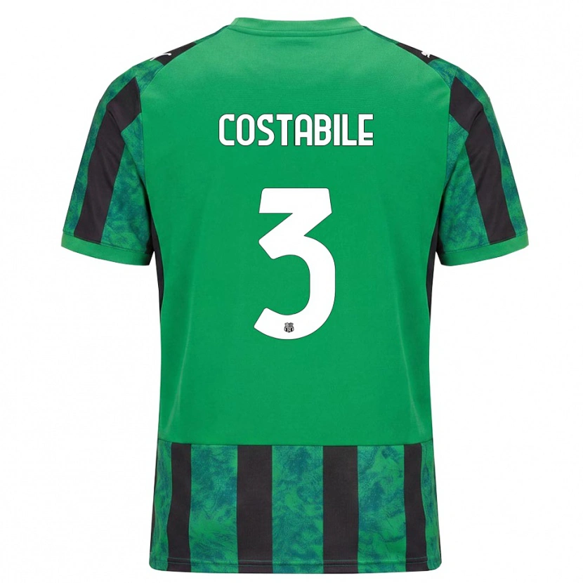 Danxen Børn Cristian Costabile #3 Grøn Sort Hvid Hjemmebane Spillertrøjer 2026/27 Trøje T-Shirt