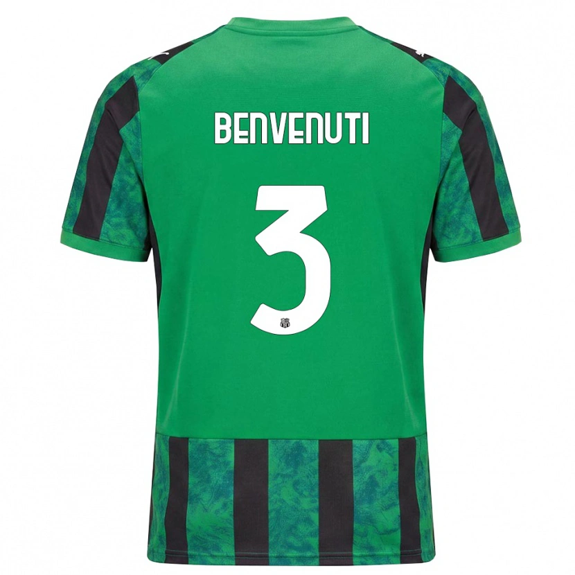 Danxen Børn Tommaso Benvenuti #3 Grøn Sort Hvid Hjemmebane Spillertrøjer 2026/27 Trøje T-Shirt