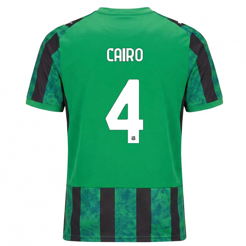 Danxen Børn Nicolas Cairo #4 Grøn Sort Hvid Hjemmebane Spillertrøjer 2026/27 Trøje T-Shirt