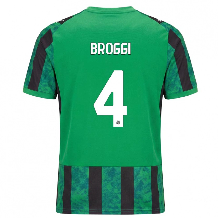 Danxen Børn Nicola Broggi #4 Grøn Sort Hvid Hjemmebane Spillertrøjer 2026/27 Trøje T-Shirt
