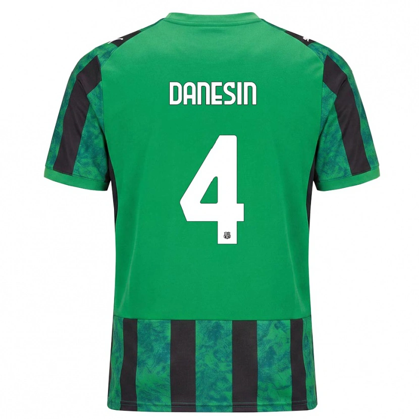 Danxen Børn Federico Danesin #4 Grøn Sort Hvid Hjemmebane Spillertrøjer 2026/27 Trøje T-Shirt