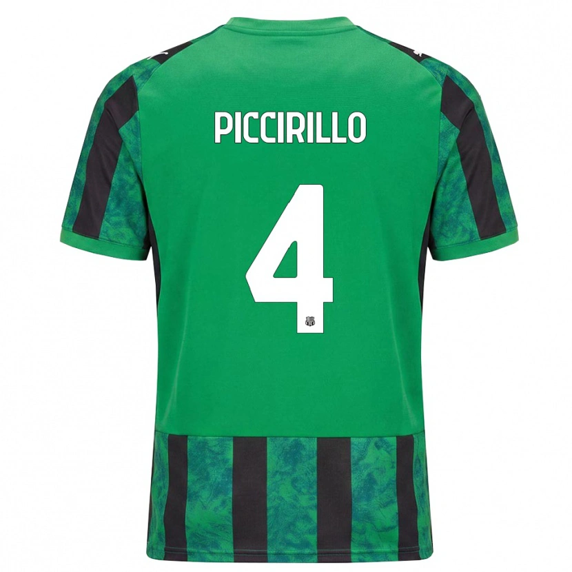 Danxen Børn Michele Piccirillo #4 Grøn Sort Hvid Hjemmebane Spillertrøjer 2026/27 Trøje T-Shirt