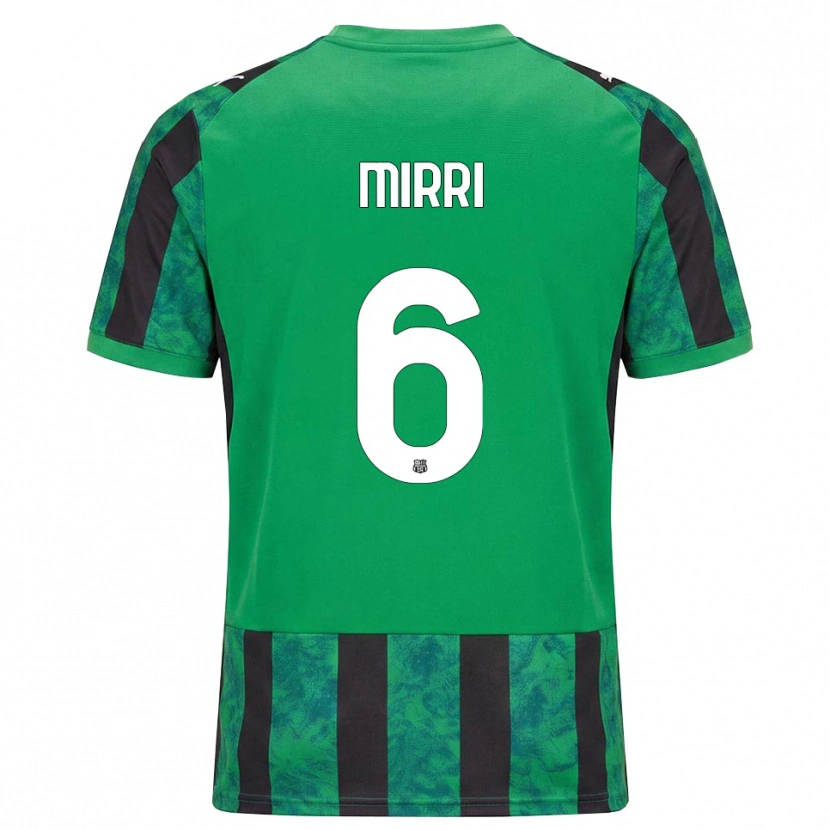 Danxen Børn Mattia Mirri #6 Grøn Sort Hvid Hjemmebane Spillertrøjer 2026/27 Trøje T-Shirt