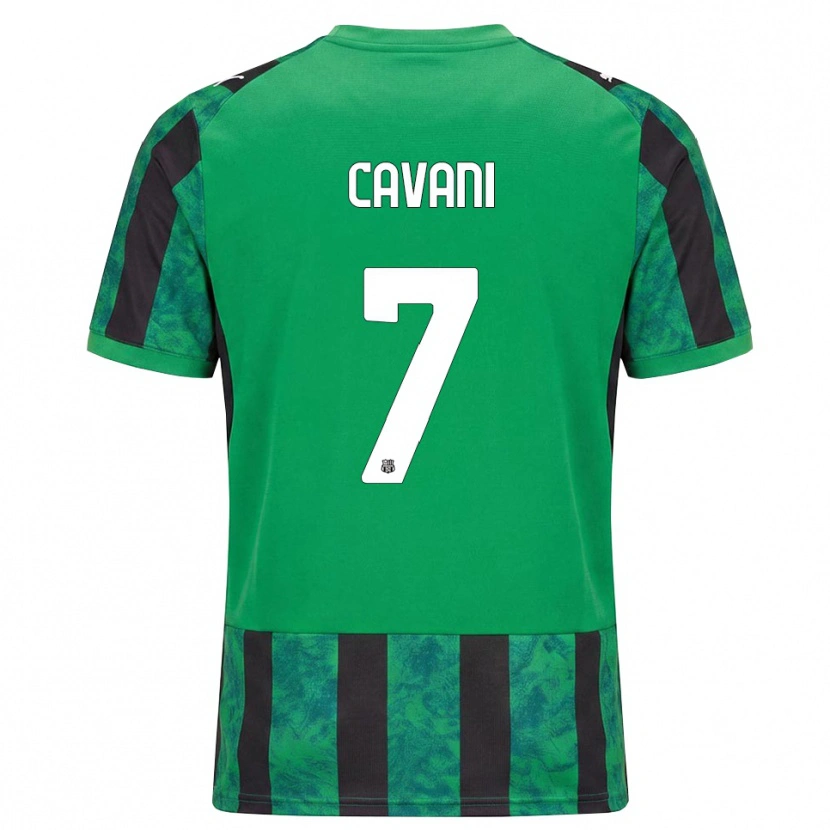 Danxen Børn Lorenzo Cavani #7 Grøn Sort Hvid Hjemmebane Spillertrøjer 2026/27 Trøje T-Shirt