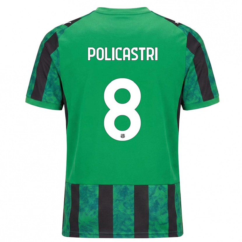 Danxen Børn Giuseppe Policastri #8 Grøn Sort Hvid Hjemmebane Spillertrøjer 2026/27 Trøje T-Shirt
