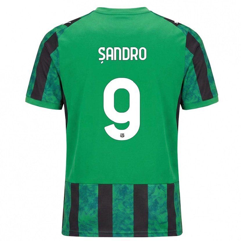 Danxen Børn Denis Șandro #9 Grøn Sort Hvid Hjemmebane Spillertrøjer 2026/27 Trøje T-Shirt