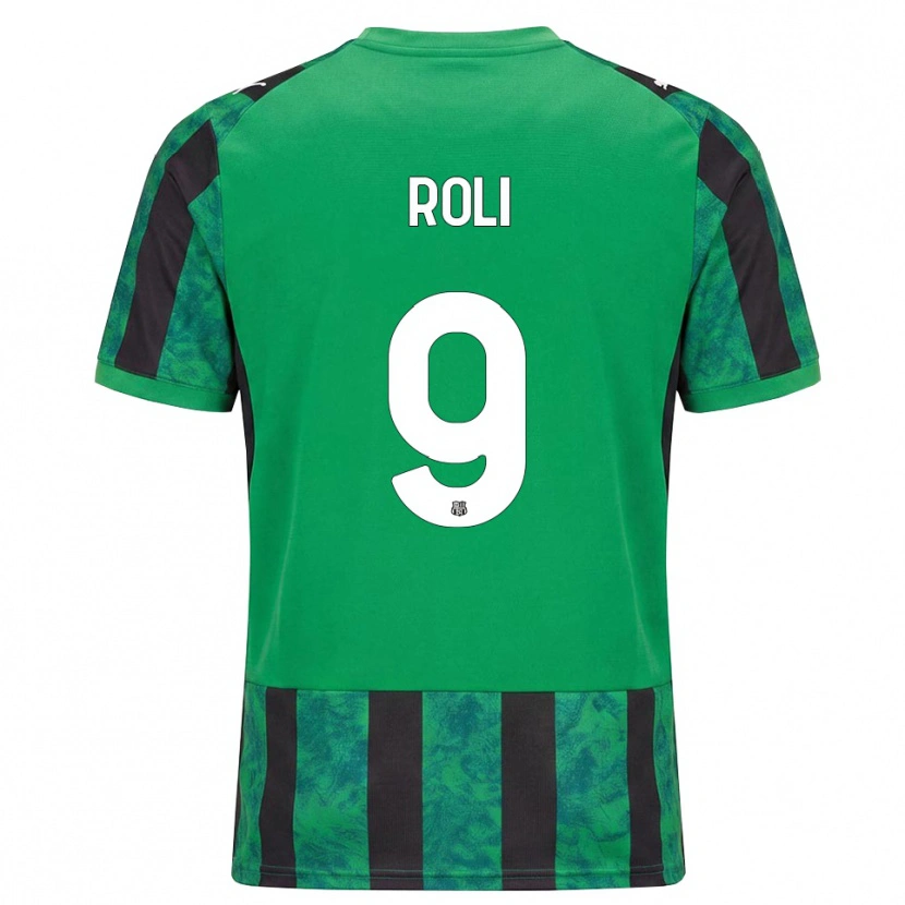 Danxen Børn Riccardo Roli #9 Grøn Sort Hvid Hjemmebane Spillertrøjer 2026/27 Trøje T-Shirt