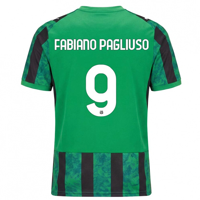 Danxen Børn Paolo Fabiano Pagliuso #9 Grøn Sort Hvid Hjemmebane Spillertrøjer 2026/27 Trøje T-Shirt