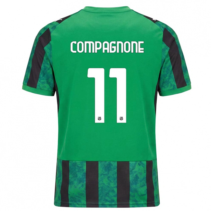Danxen Børn Pasquale Compagnone #11 Grøn Sort Hvid Hjemmebane Spillertrøjer 2026/27 Trøje T-Shirt
