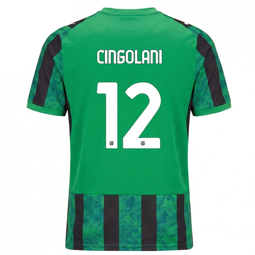 Danxen Børn Matteo Cingolani #12 Grøn Sort Hvid Hjemmebane Spillertrøjer 2026/27 Trøje T-Shirt