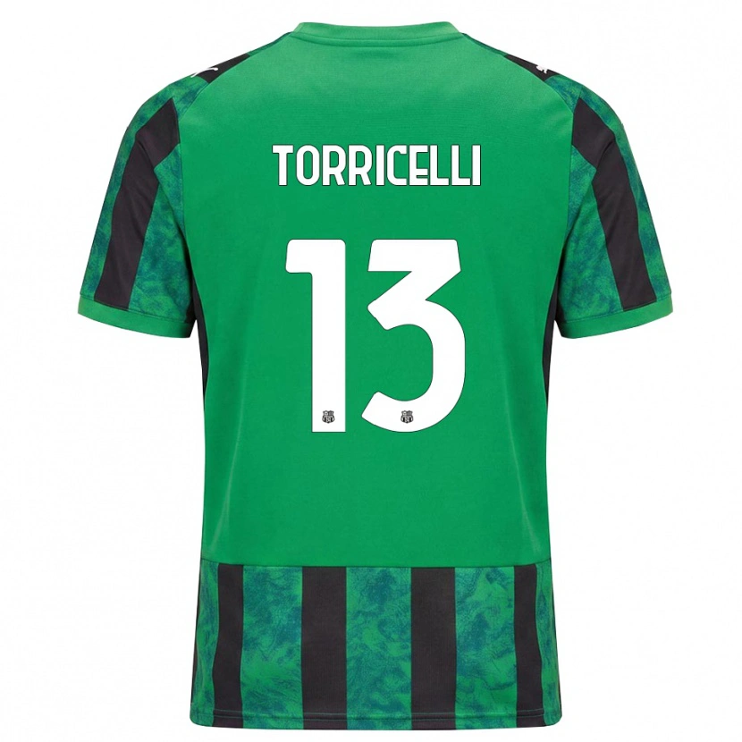 Danxen Børn Marco Torricelli #13 Grøn Sort Hvid Hjemmebane Spillertrøjer 2026/27 Trøje T-Shirt