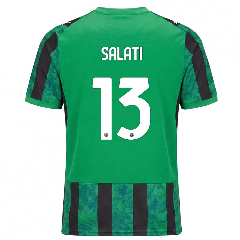 Danxen Børn Emanuele Salati #13 Grøn Sort Hvid Hjemmebane Spillertrøjer 2026/27 Trøje T-Shirt