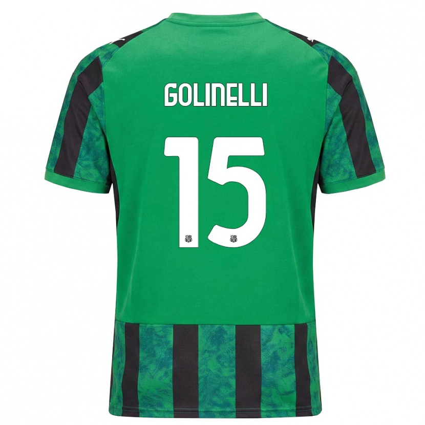 Danxen Børn Emanuele Golinelli #15 Grøn Sort Hvid Hjemmebane Spillertrøjer 2026/27 Trøje T-Shirt