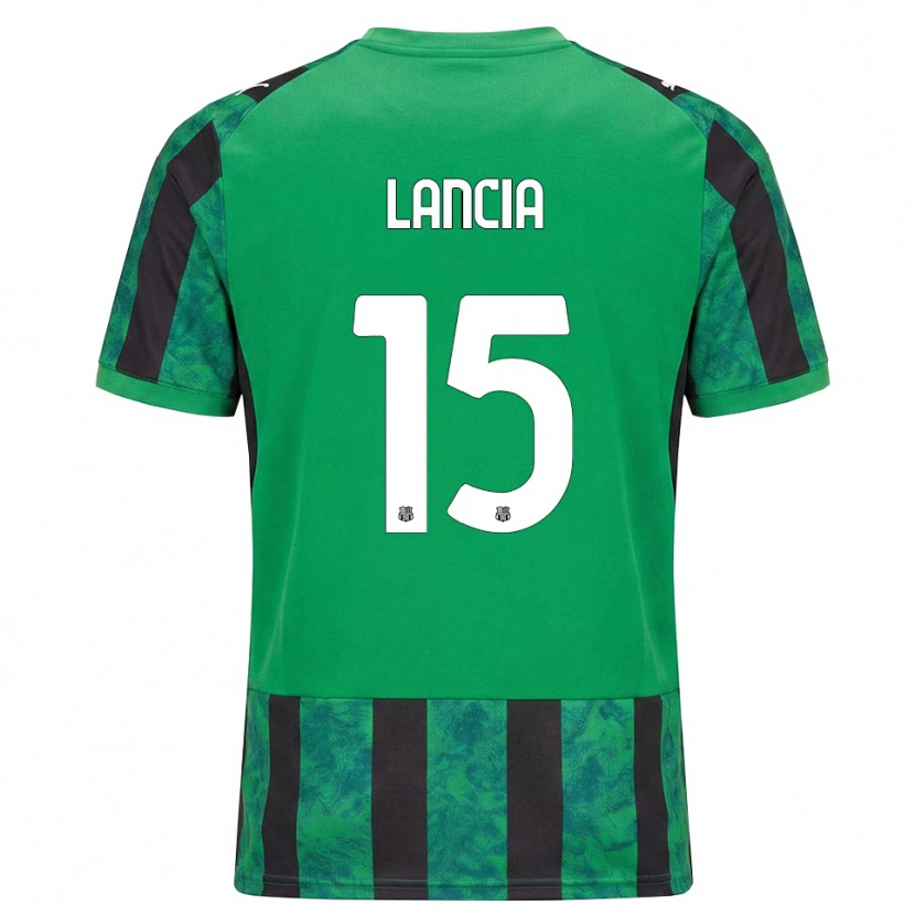 Danxen Børn Filippo Lancia #15 Grøn Sort Hvid Hjemmebane Spillertrøjer 2026/27 Trøje T-Shirt
