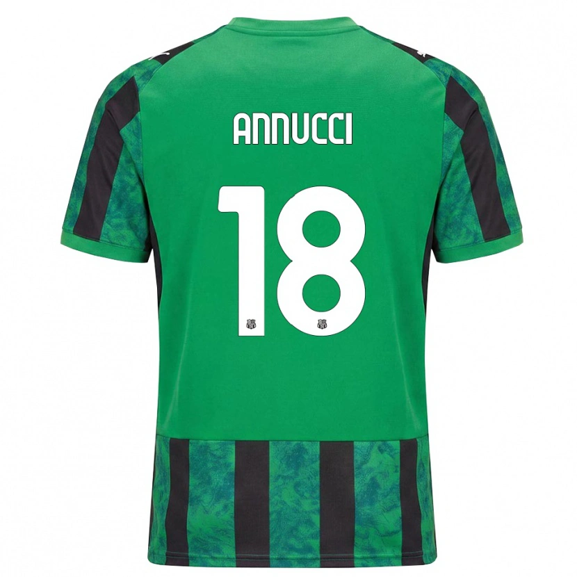 Danxen Børn Pietro Annucci #18 Grøn Sort Hvid Hjemmebane Spillertrøjer 2026/27 Trøje T-Shirt
