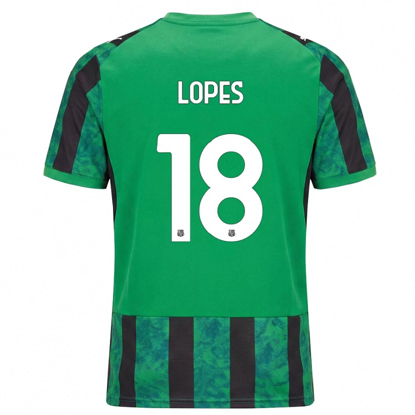 Danxen Børn Emerick Lopes #18 Grøn Sort Hvid Hjemmebane Spillertrøjer 2026/27 Trøje T-Shirt
