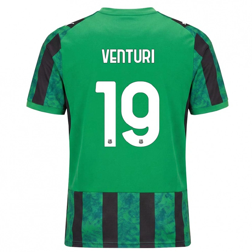 Danxen Børn Luca Venturi #19 Grøn Sort Hvid Hjemmebane Spillertrøjer 2026/27 Trøje T-Shirt