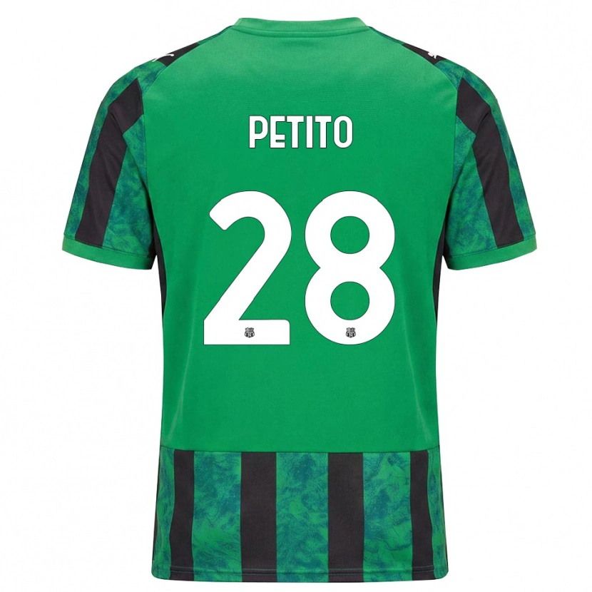 Danxen Børn Christian Petito #28 Grøn Sort Hvid Hjemmebane Spillertrøjer 2026/27 Trøje T-Shirt