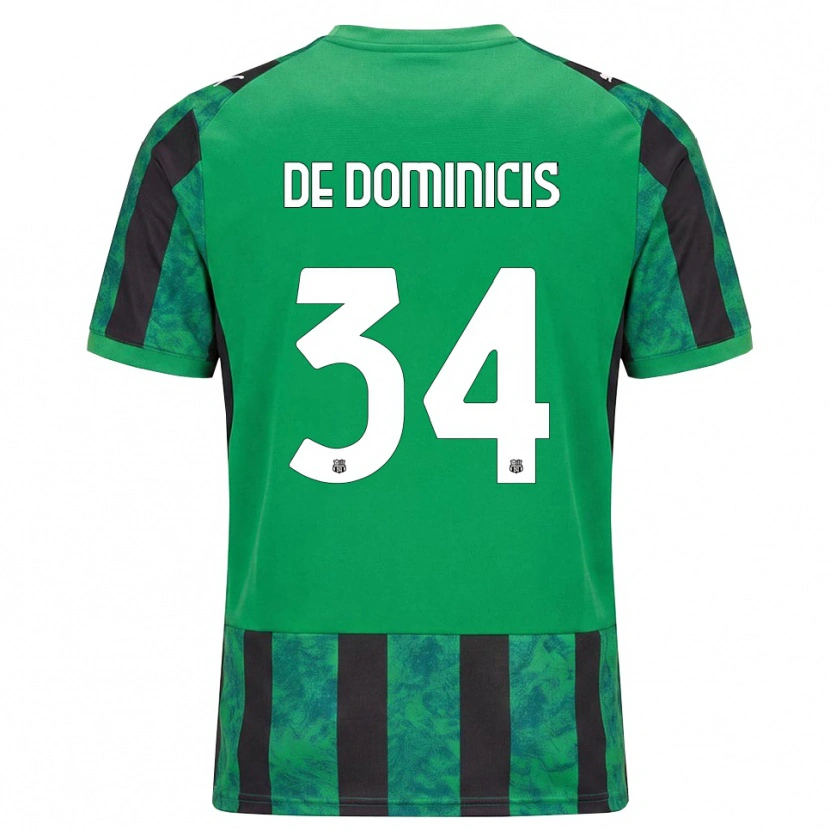 Danxen Børn Diego De Dominicis #34 Grøn Sort Hvid Hjemmebane Spillertrøjer 2026/27 Trøje T-Shirt