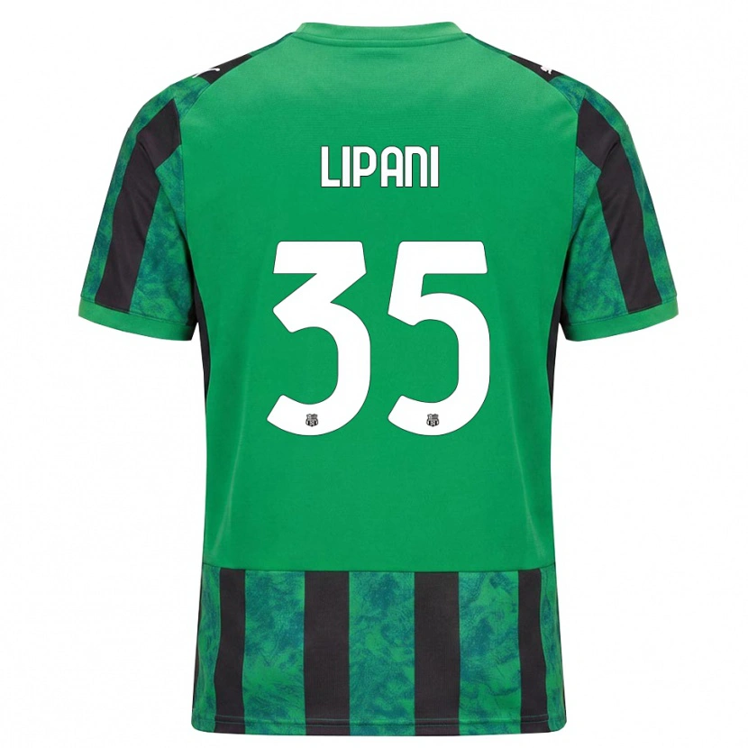 Danxen Børn Luca Lipani #35 Grøn Sort Hvid Hjemmebane Spillertrøjer 2026/27 Trøje T-Shirt