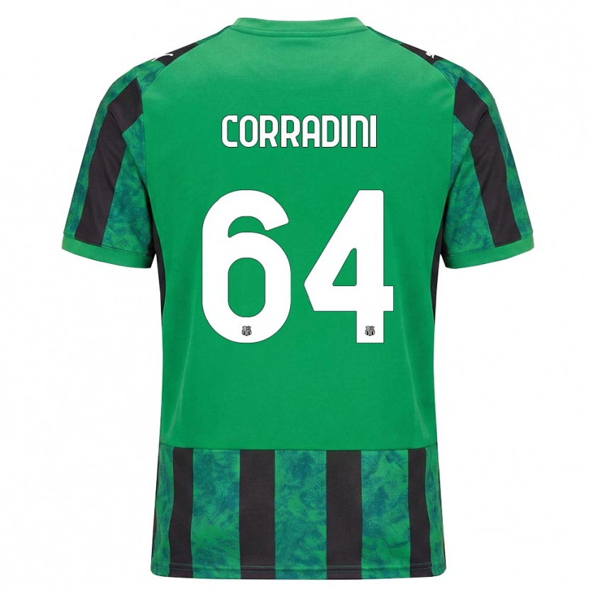 Danxen Børn Francesco Corradini #64 Grøn Sort Hvid Hjemmebane Spillertrøjer 2026/27 Trøje T-Shirt
