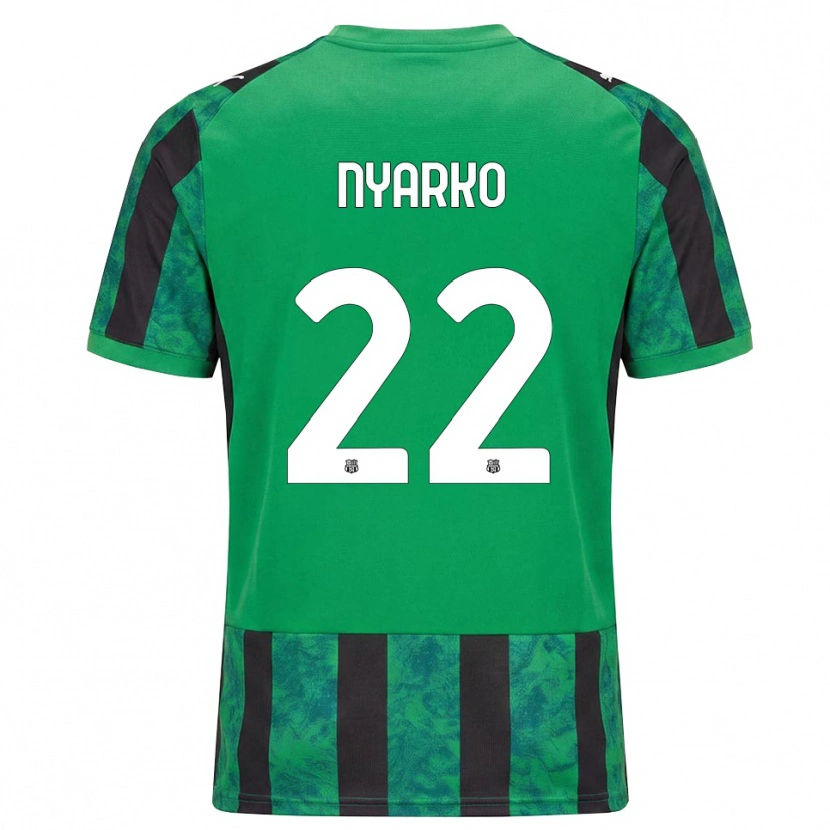 Danxen Børn Lorenzo Nyarko #22 Grøn Sort Hvid Hjemmebane Spillertrøjer 2026/27 Trøje T-Shirt