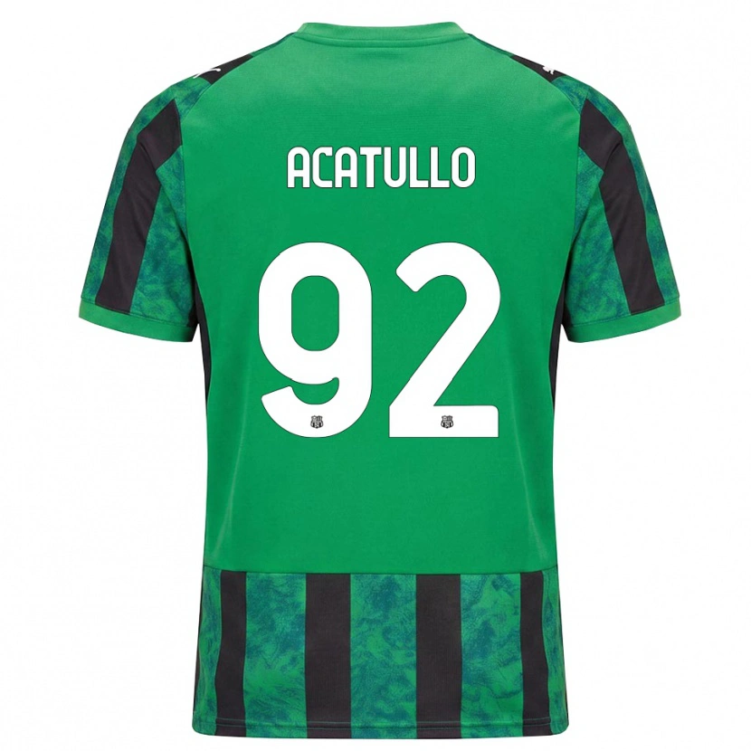 Danxen Børn Cristian Acatullo #92 Grøn Sort Hvid Hjemmebane Spillertrøjer 2026/27 Trøje T-Shirt