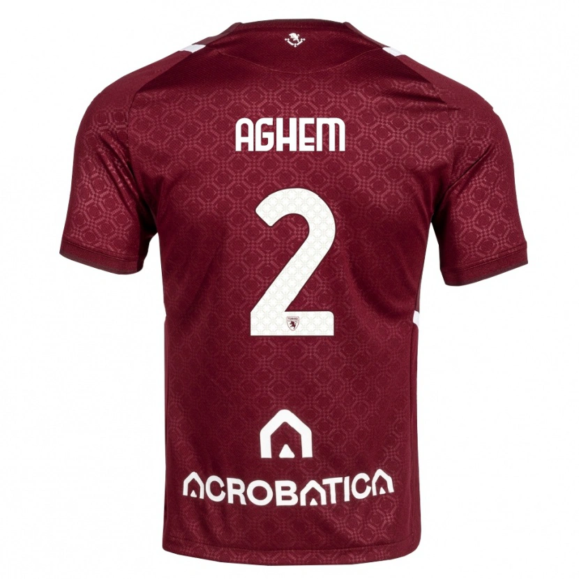Danxen Børn Brigitta Aghem #2 Bordeaux Hvid Hjemmebane Spillertrøjer 2026/27 Trøje T-Shirt